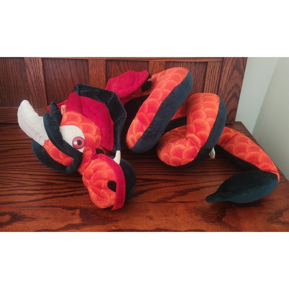 Dragon Red Green Spring Plush Stuffed Animal 28" Large Giant Snake Monster Beast